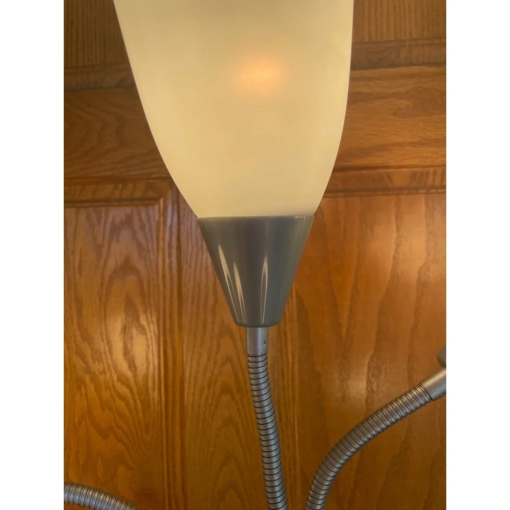 Medusa 5-Light Floor Lamp Silver Multi-Head Adjustable Gooseneck Standing Lamp